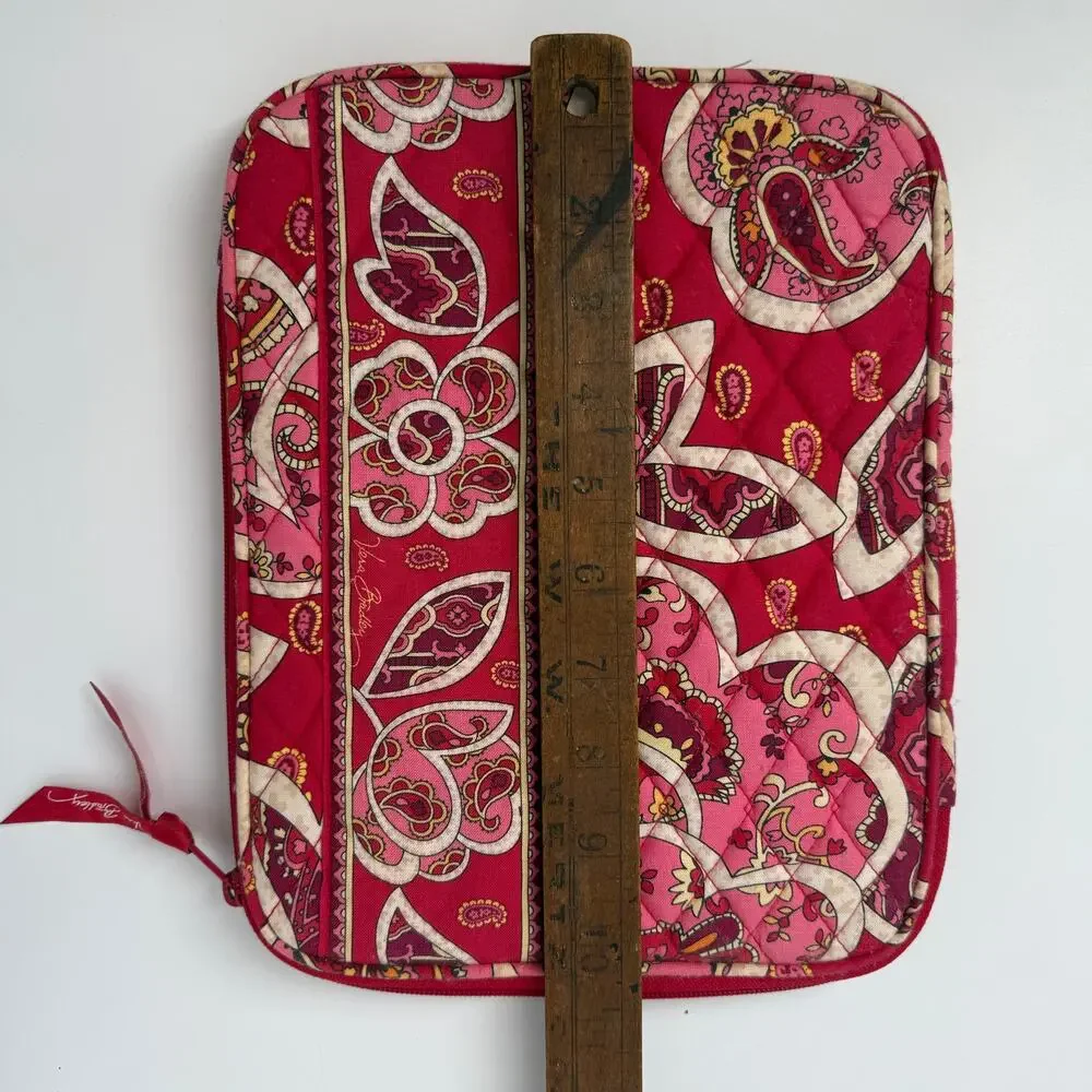 Vera Bradley Rosy Posies Tablet Sleeve E Reader Quilted Retired Red Pink Cottage
